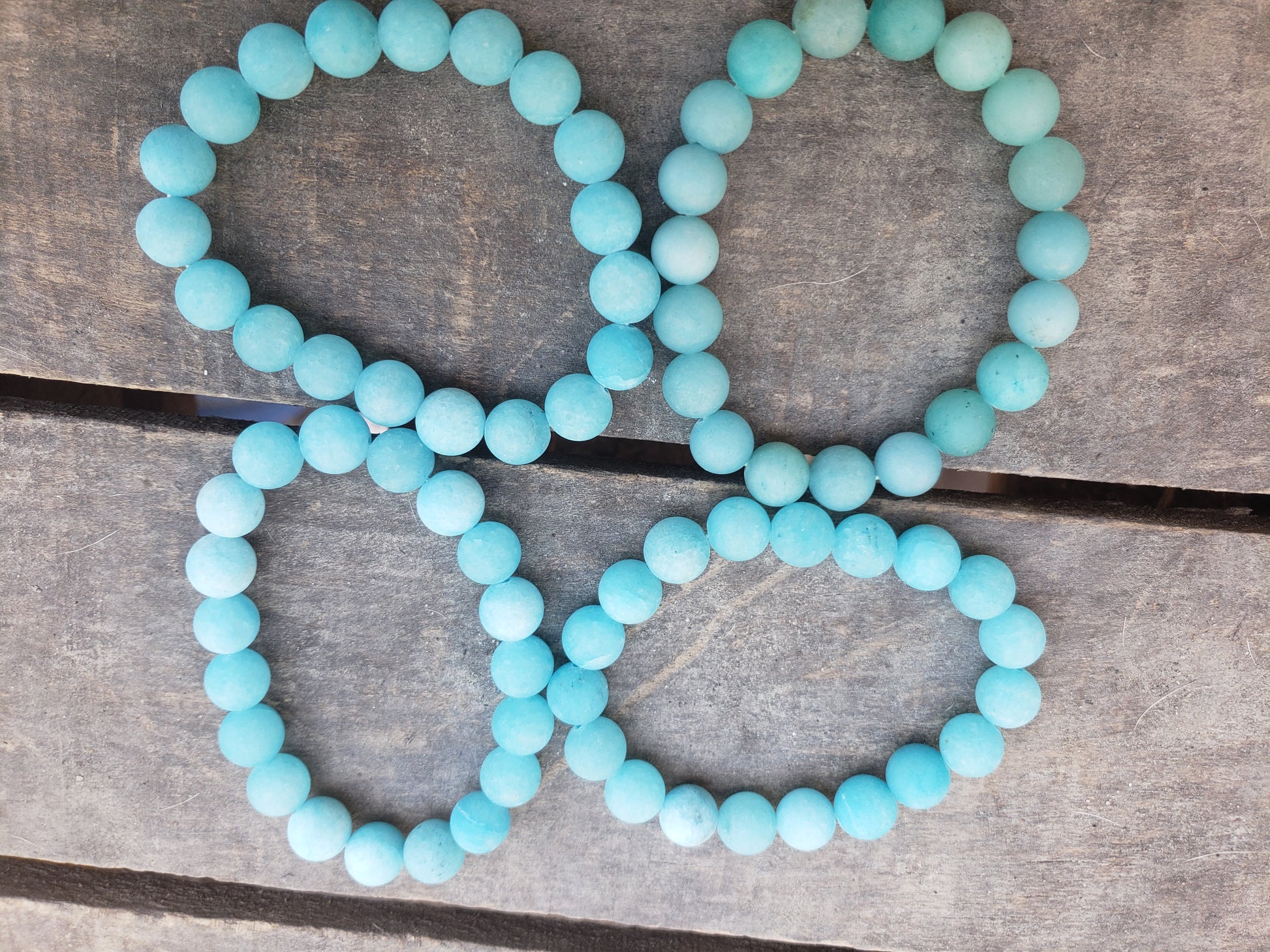 Blue River Amazonite Matte Bracelet 10mm image 1