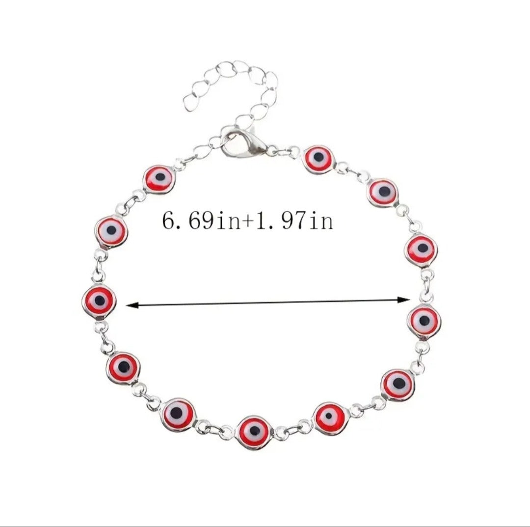 Red Evil Eye Bracelet 8" image 1