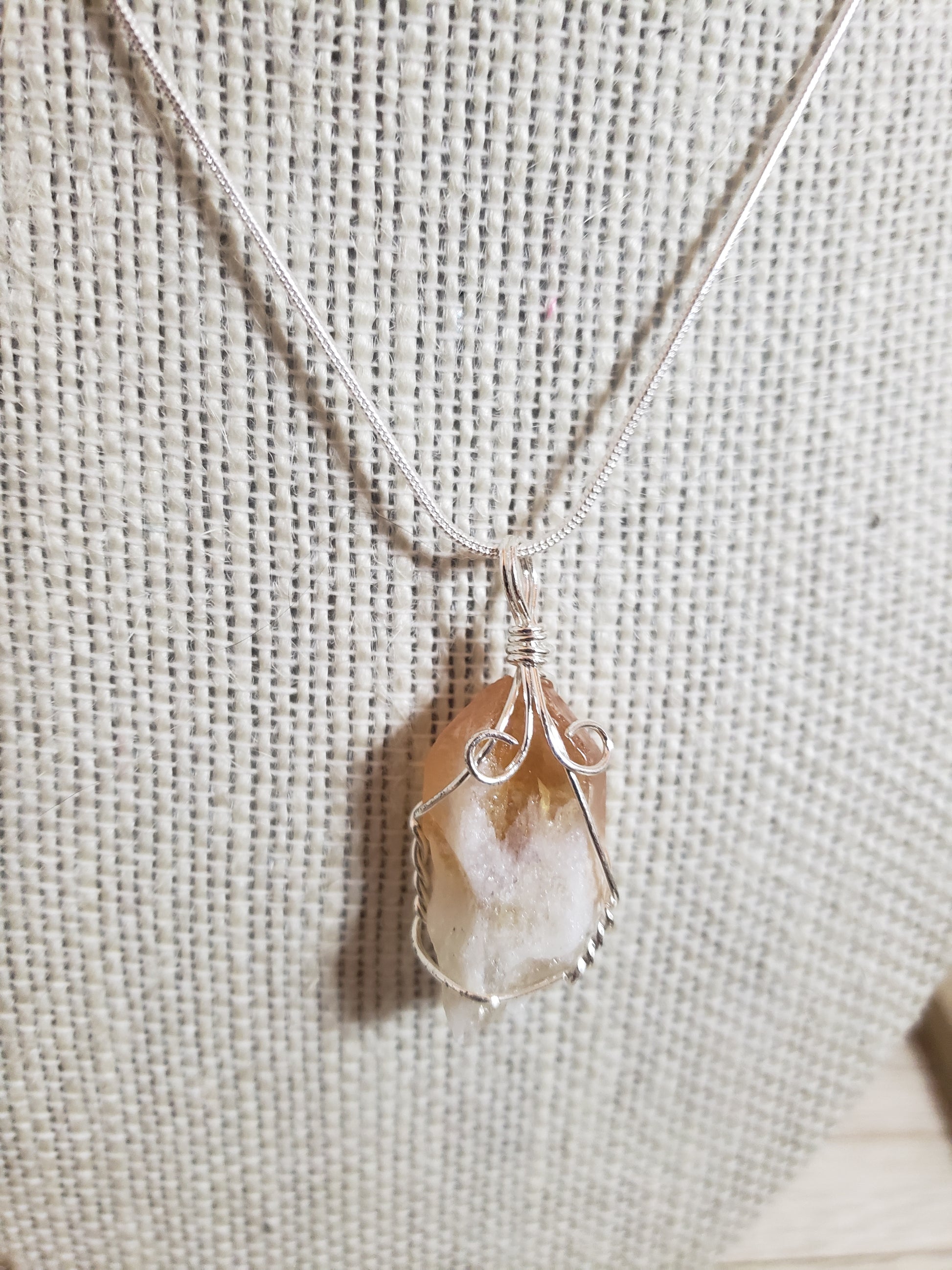 Citrine Wire Wrapped Necklace image 1