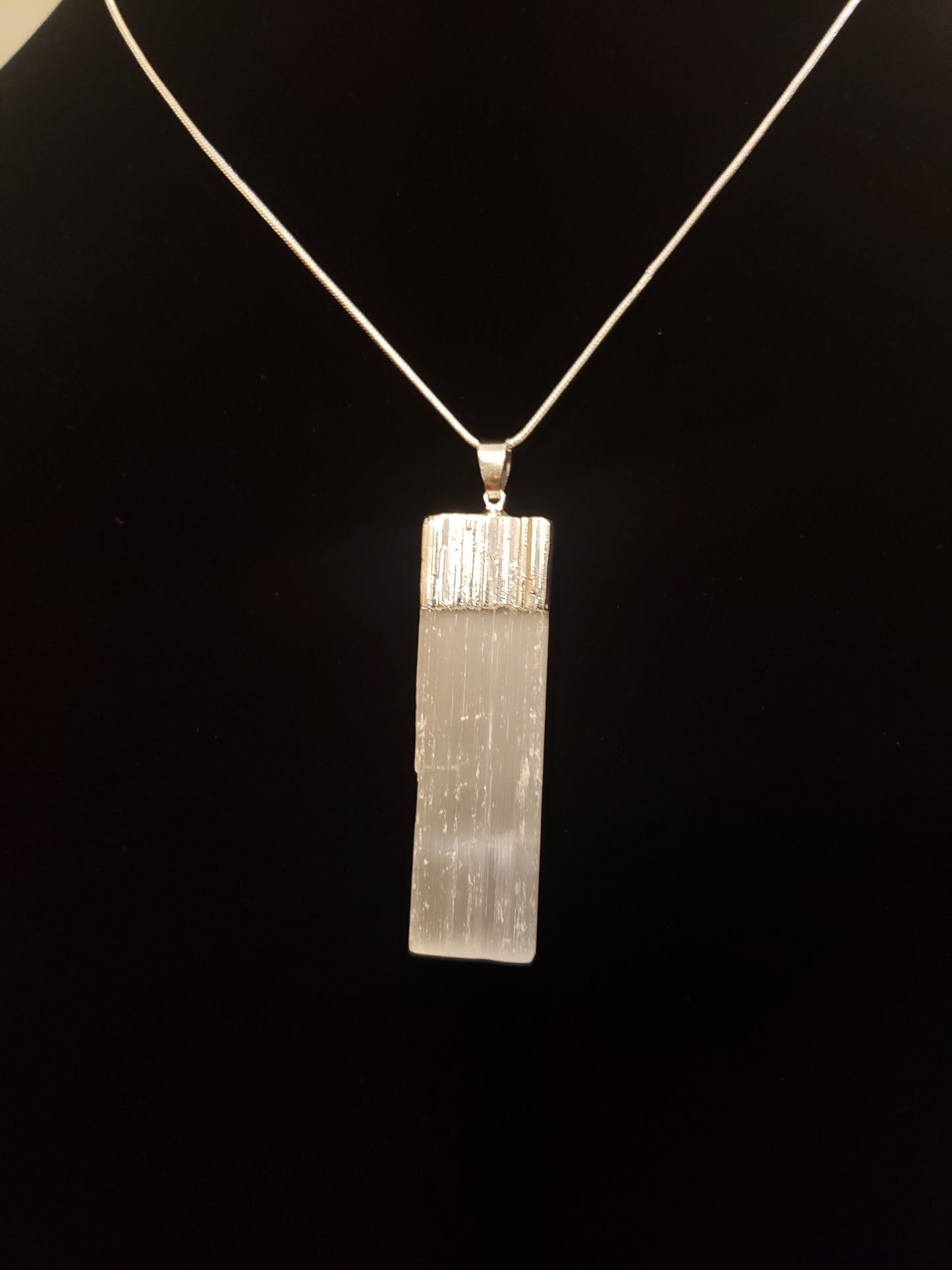 Selenite Necklace Silver image 0