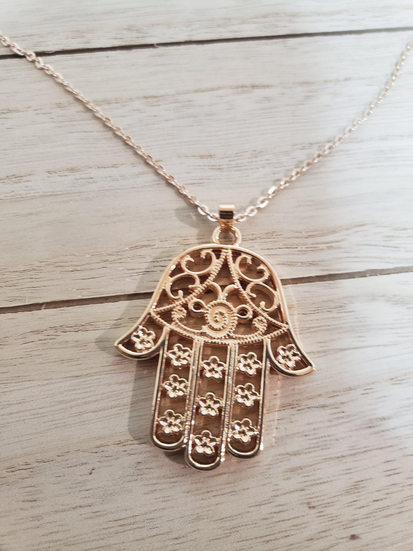 Hamsa Hand Gold Necklace image 2