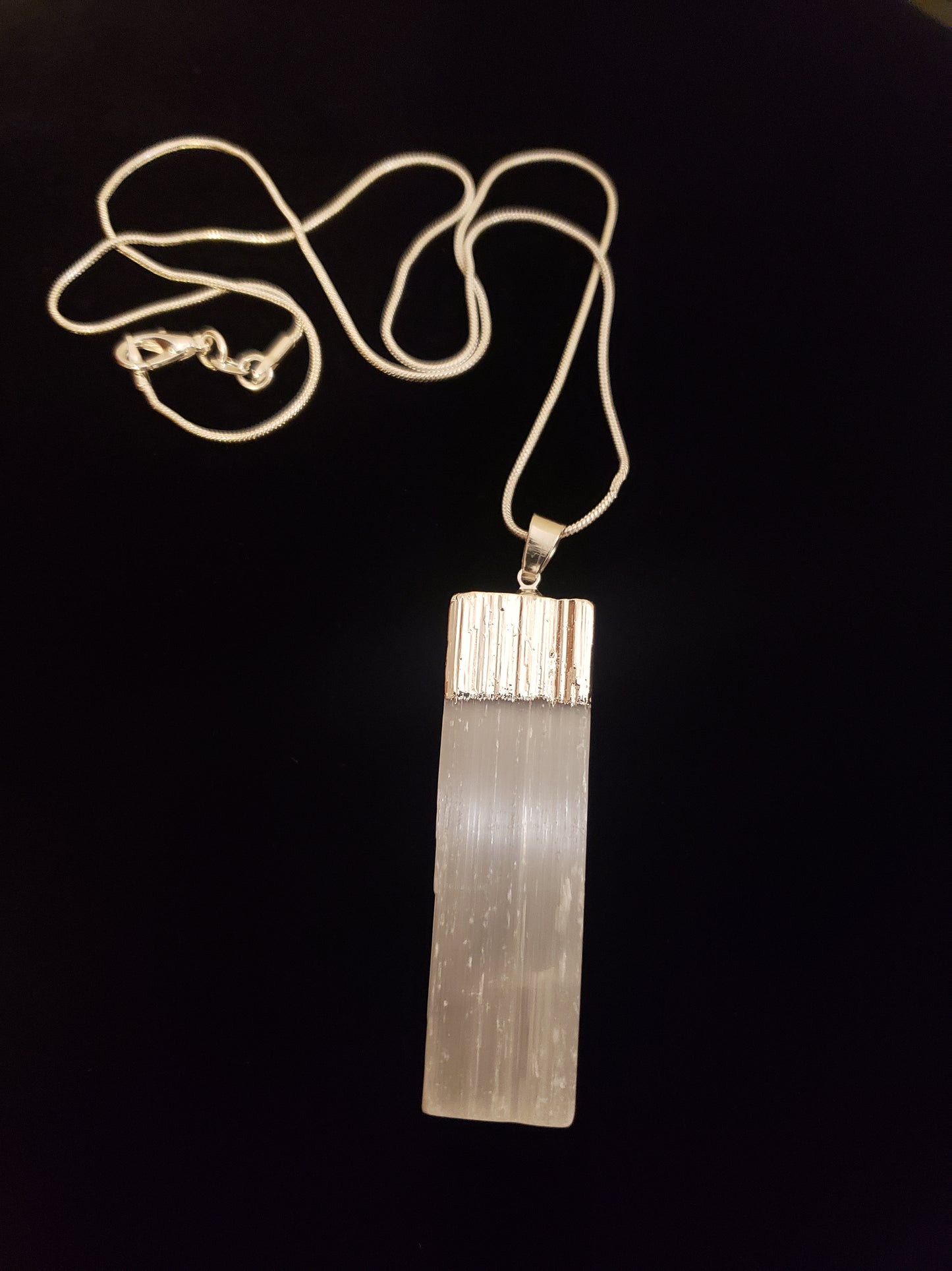 Selenite Necklace Silver image 1