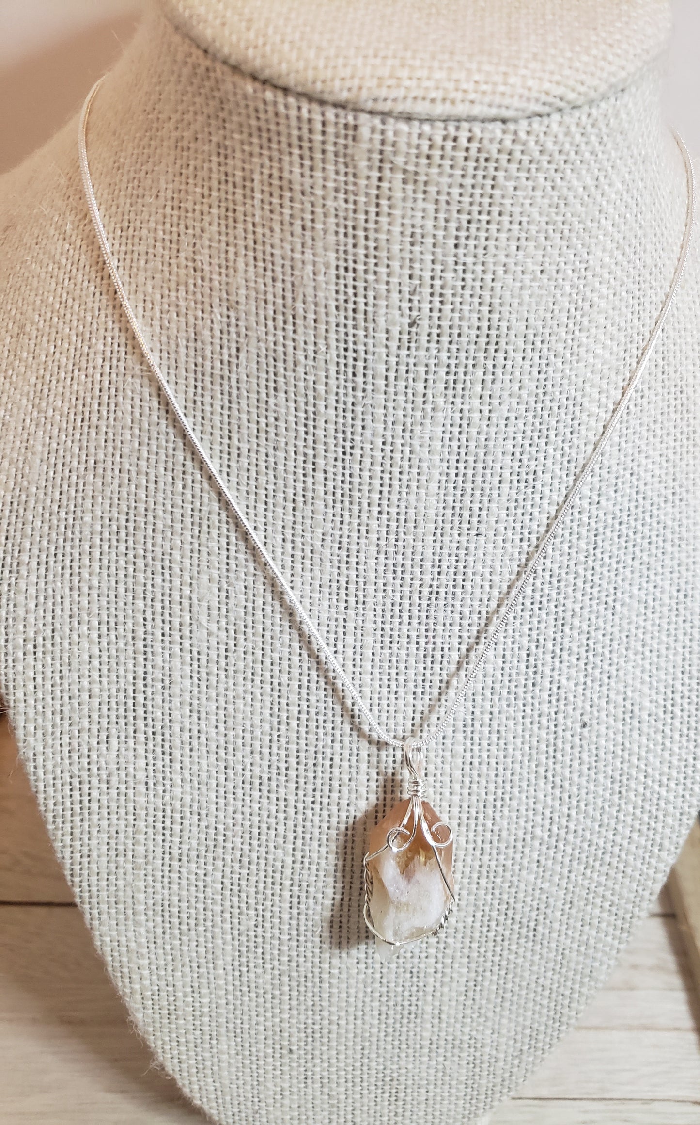 Citrine Wire Wrapped Necklace image 2