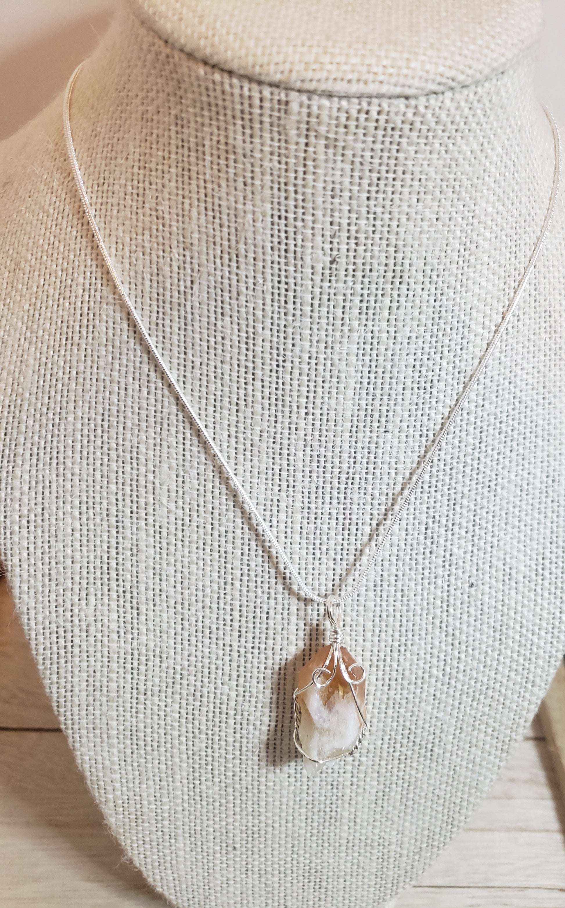 Citrine Wire Wrapped Necklace image 2