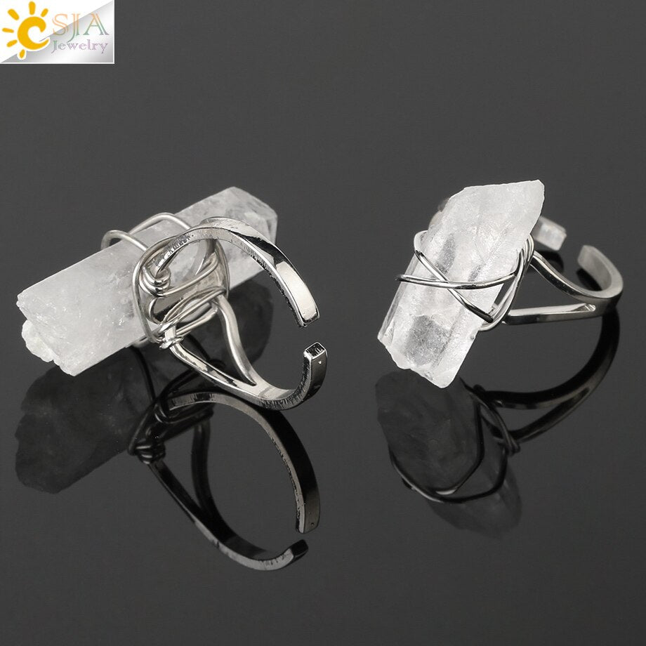 Irregular Natural Sone Healing Wire Wrap Healing Ring image 2