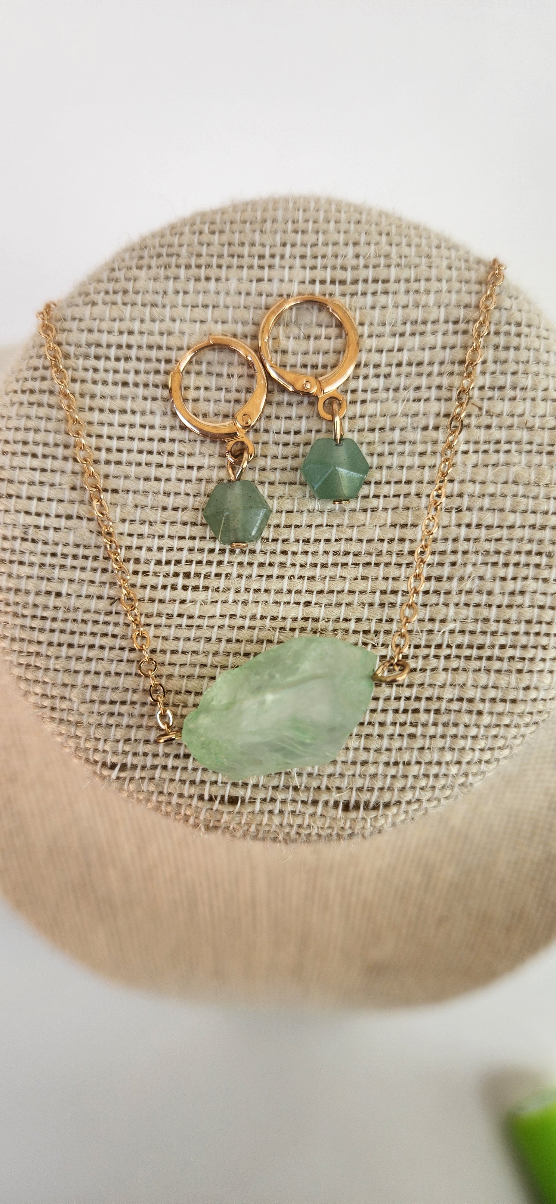 Green Aventurine Necklace and Earring Set image 1