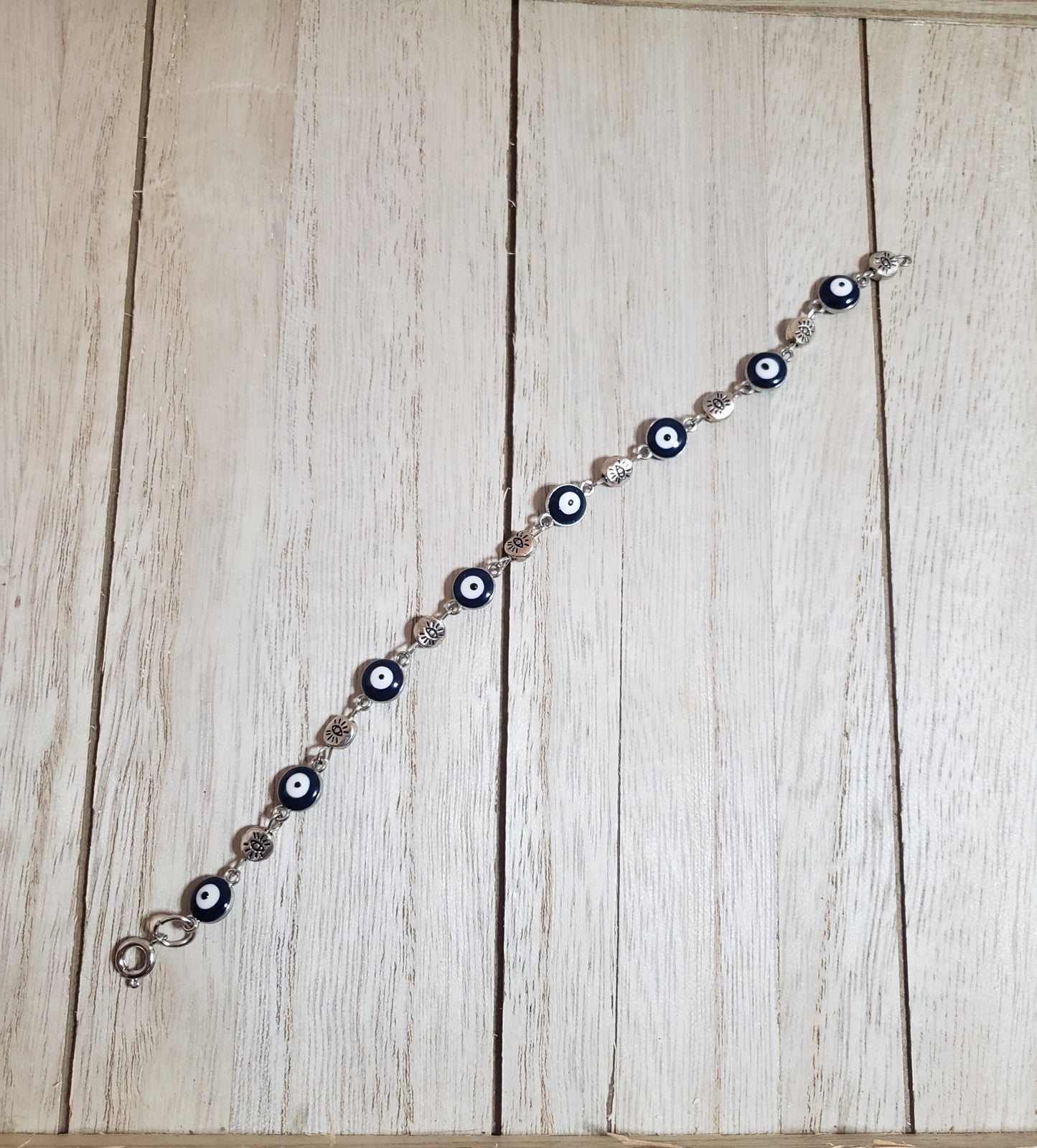Blue Evil Eye Bracelet 8" image 2