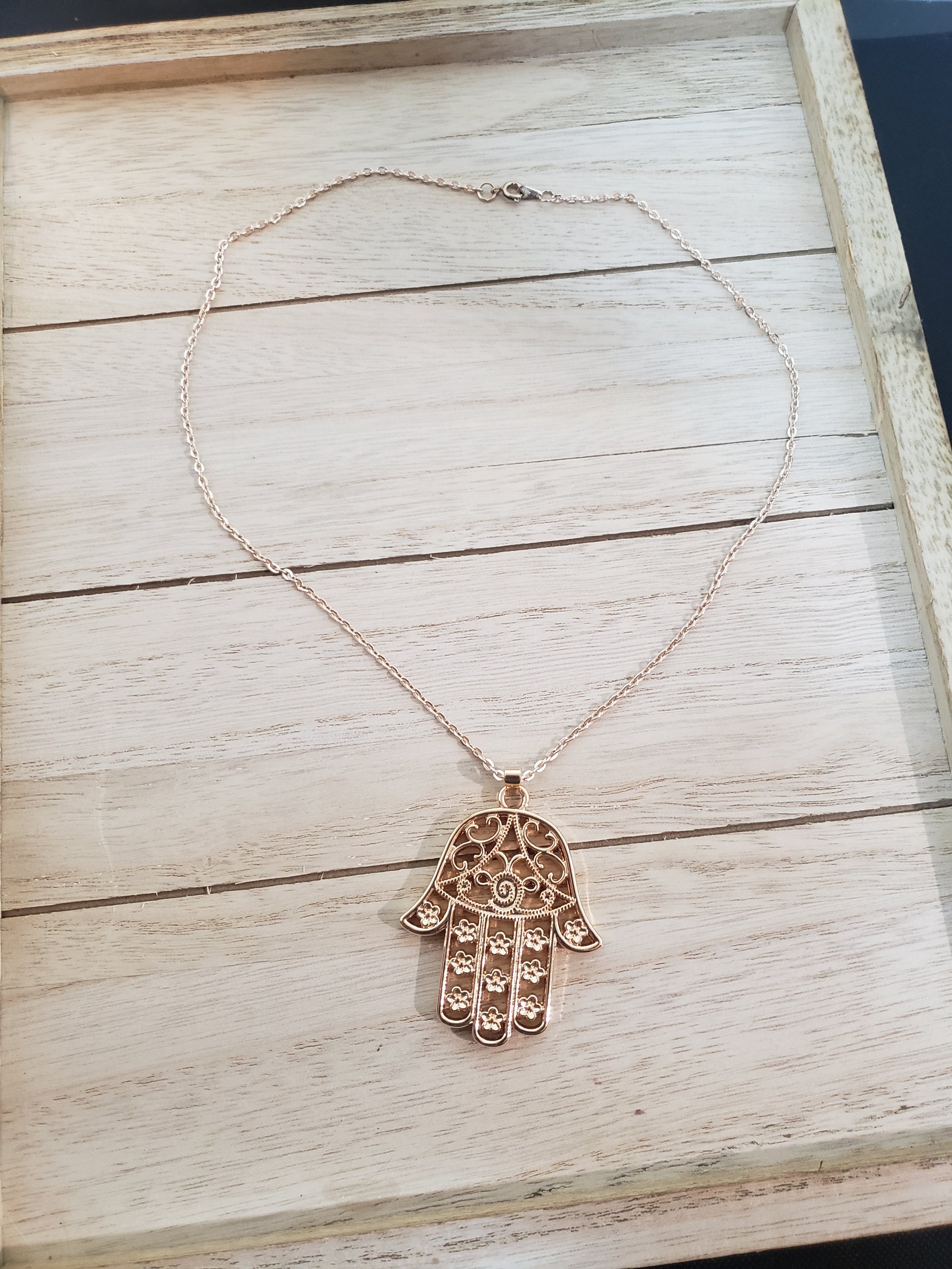 Hamsa Hand Gold Necklace image 0