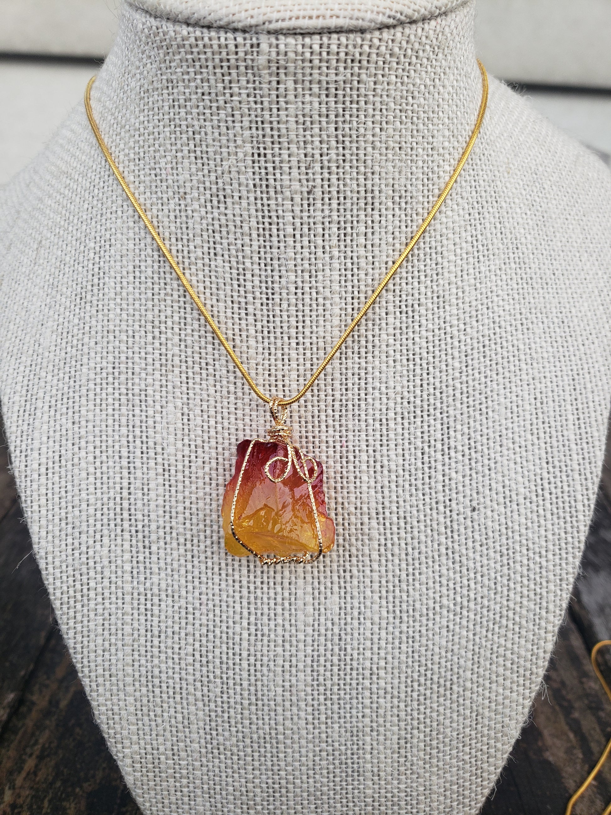 Fire Solar Light Andara Crystal Necklace image 2