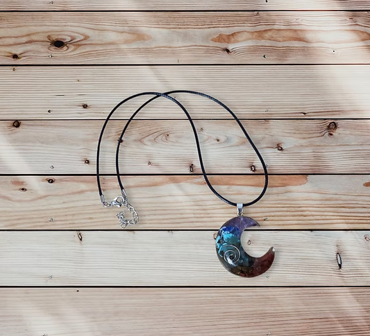 Moon Shape 7 Chakra Necklace
