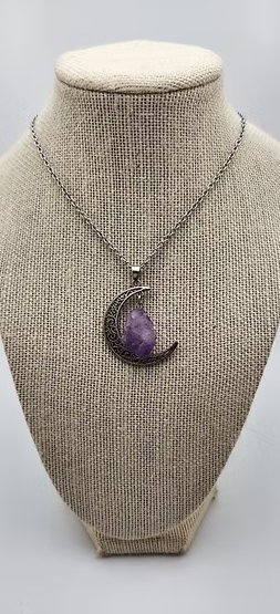 Amethyst Crescent Moon Necklace