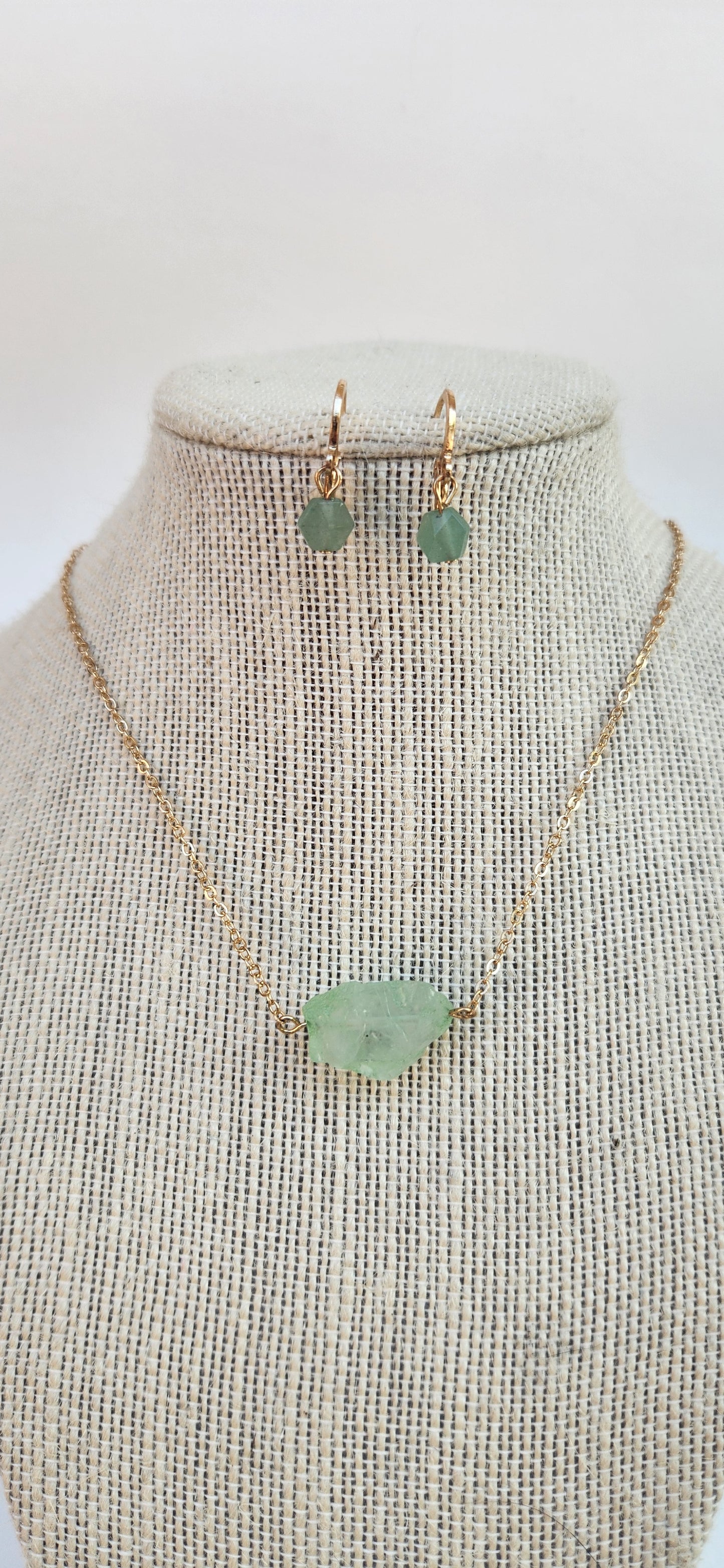 Green Aventurine Necklace and Earring Set image 2