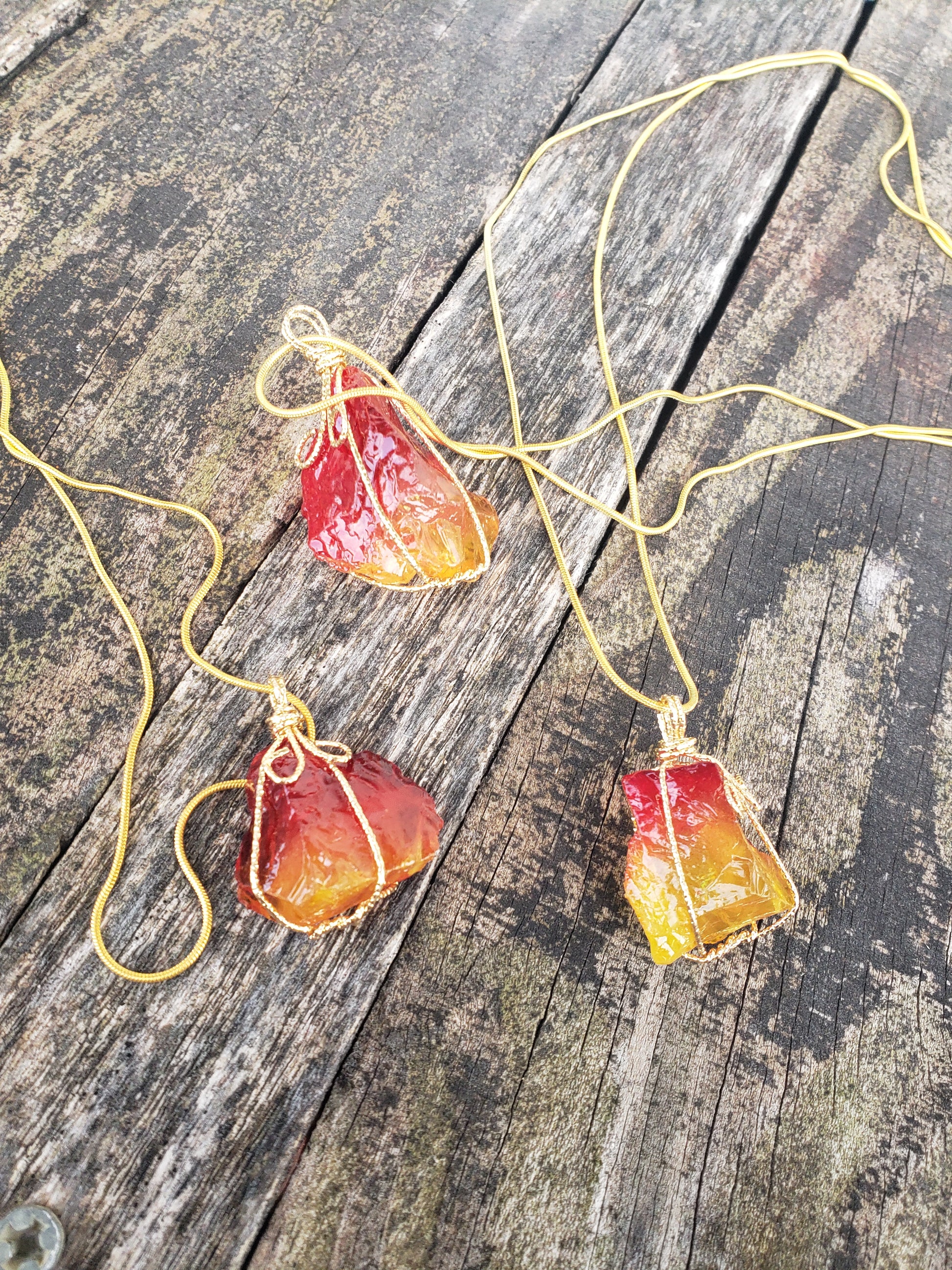 Fire Solar Light Andara Crystal Necklace image 3