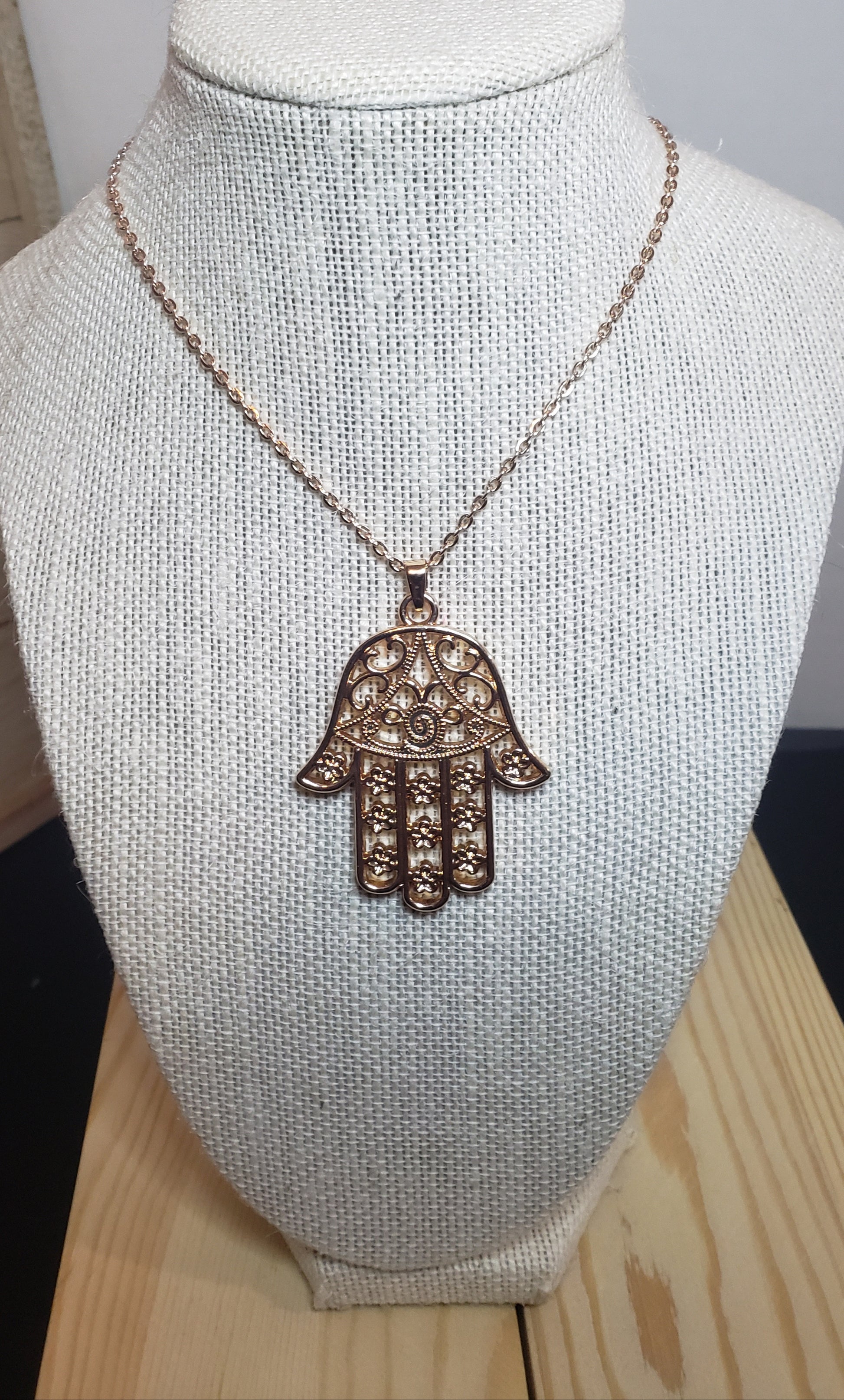 Hamsa Hand Gold Necklace image 1
