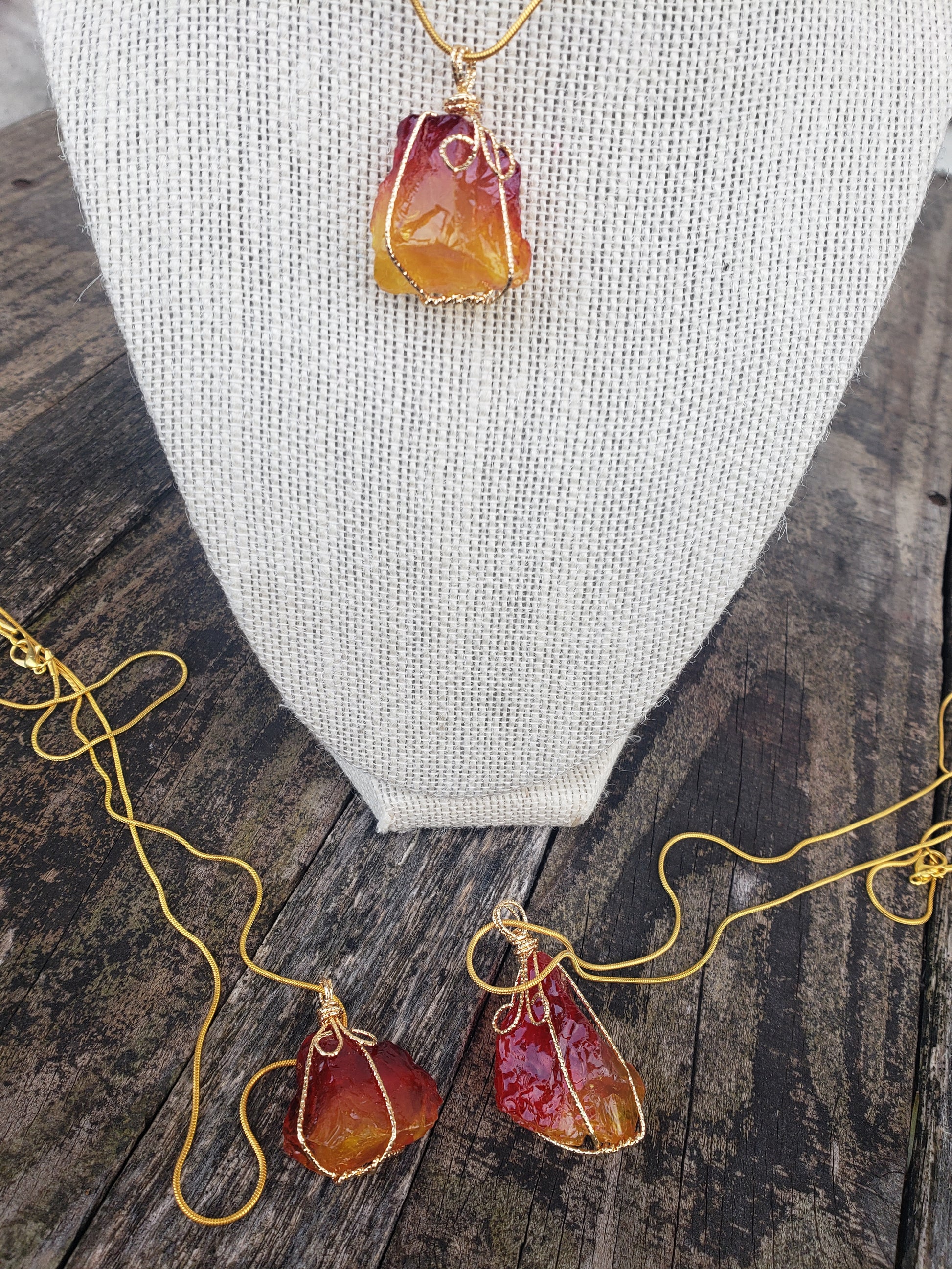 Fire Solar Light Andara Crystal Necklace image 1