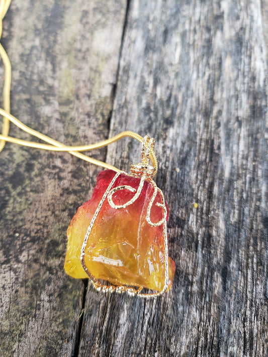 Fire Solar Light Andara Crystal Necklace image 0