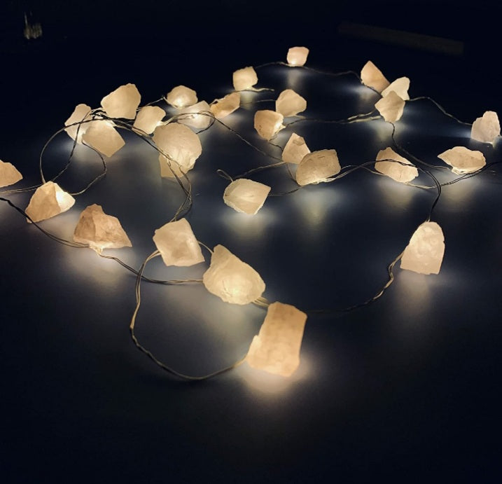Soft Rose Quartz Raw LED String Lights image 1