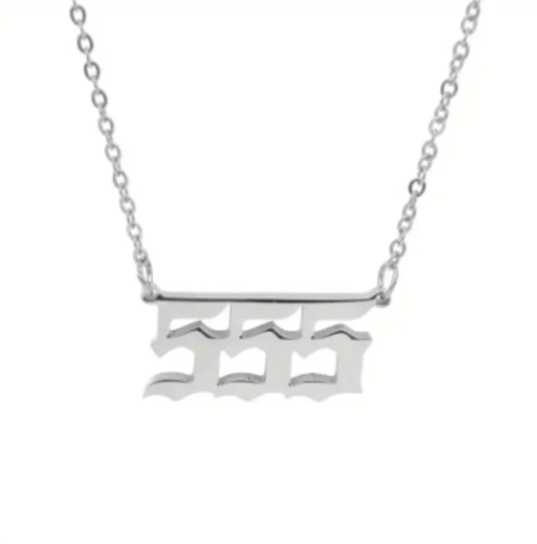 555 Sliver Pendant Necklace