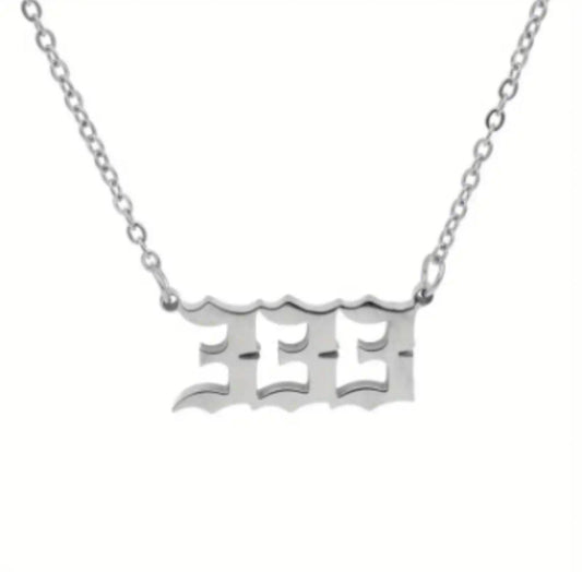 333 Sliver Pendant Necklace