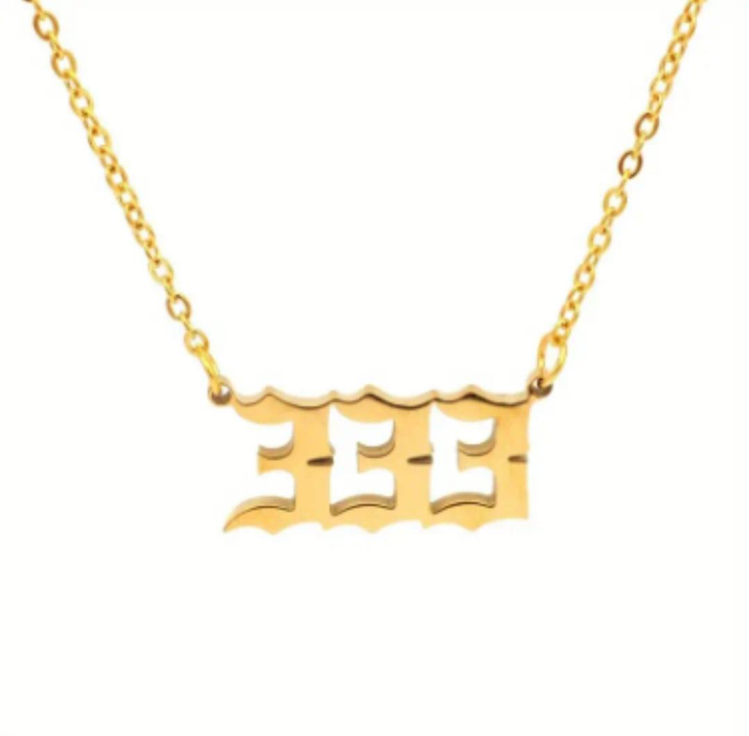 333 Gold Pendant Necklace