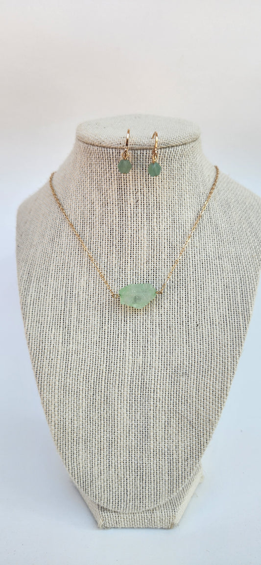 Green Aventurine Necklace and Earring Set image 0