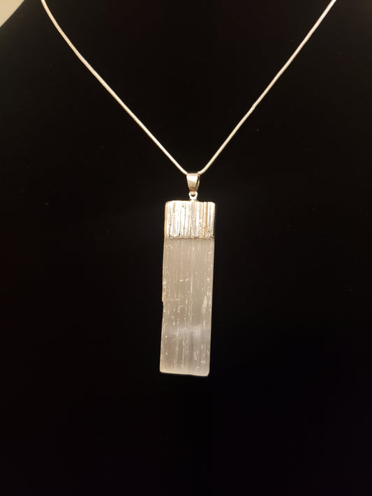Selenite Necklace Silver image 0