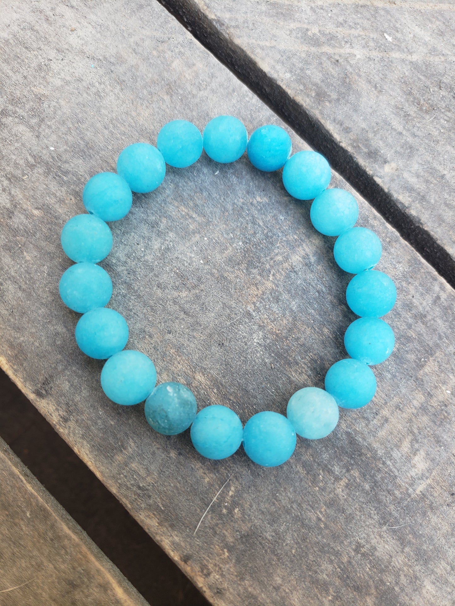 Blue River Amazonite Matte Bracelet 10mm image 0