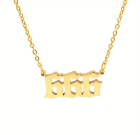 666 Gold Pendant Necklace