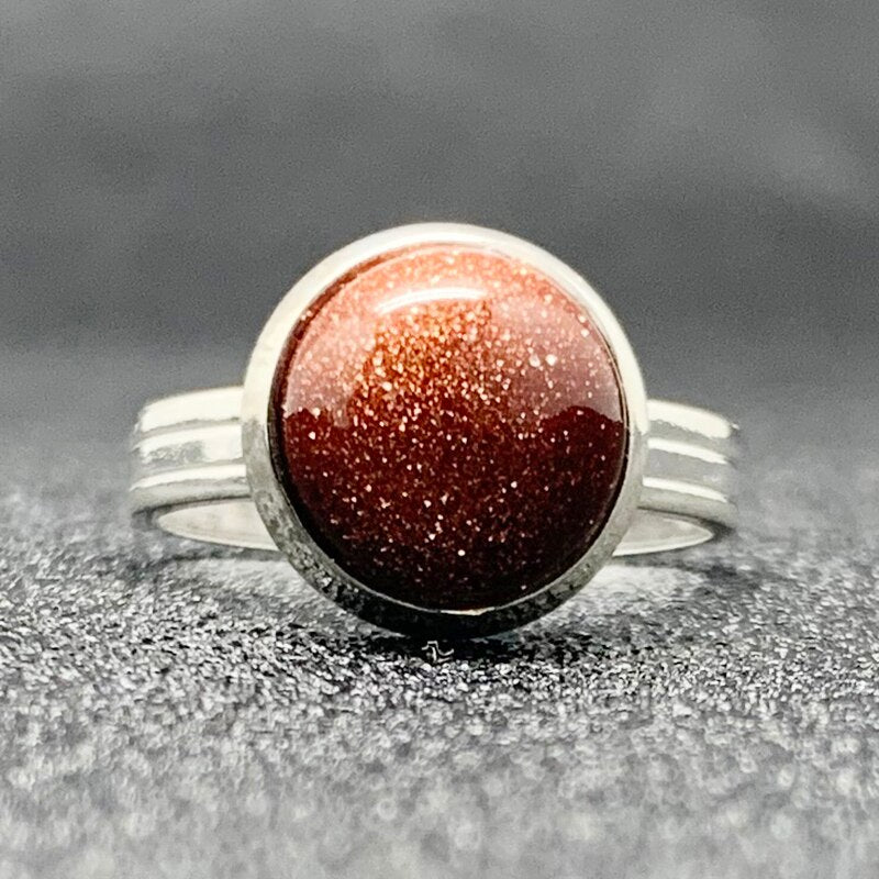 10 Mm Natural Stone Open Rings for Woman image 1