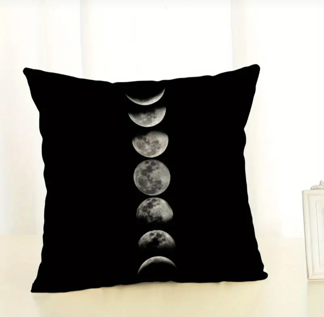 Moon Phases Throw Pillow Cover image 0