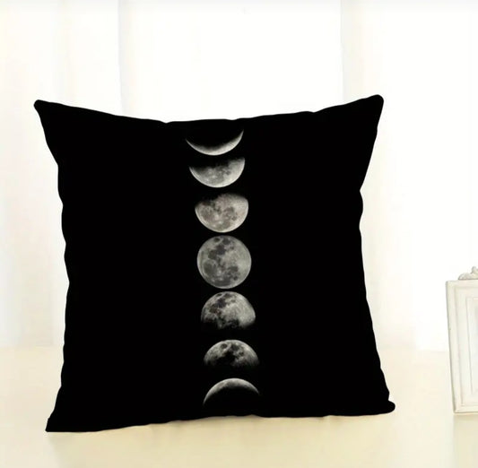 Moon Phases Throw Pillow Cover image 0