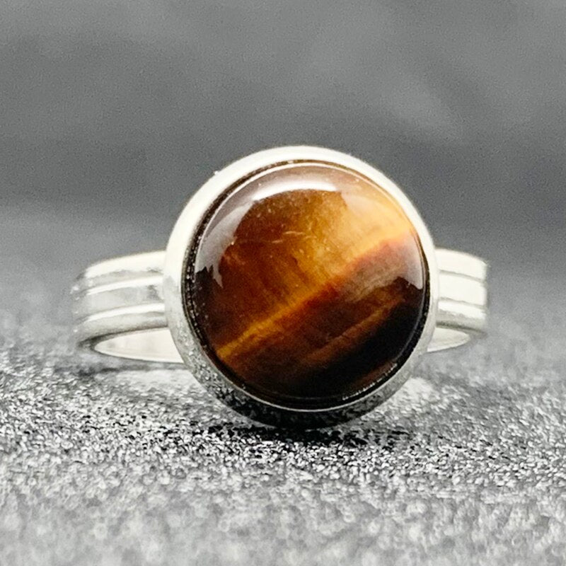 10 Mm Natural Stone Open Rings for Woman image 4