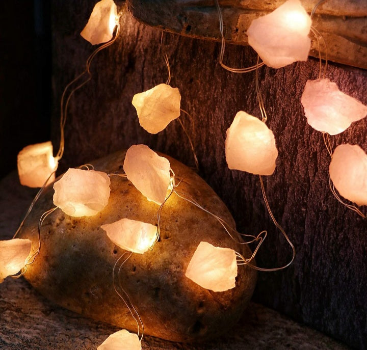 Soft Rose Quartz Raw LED String Lights image 2
